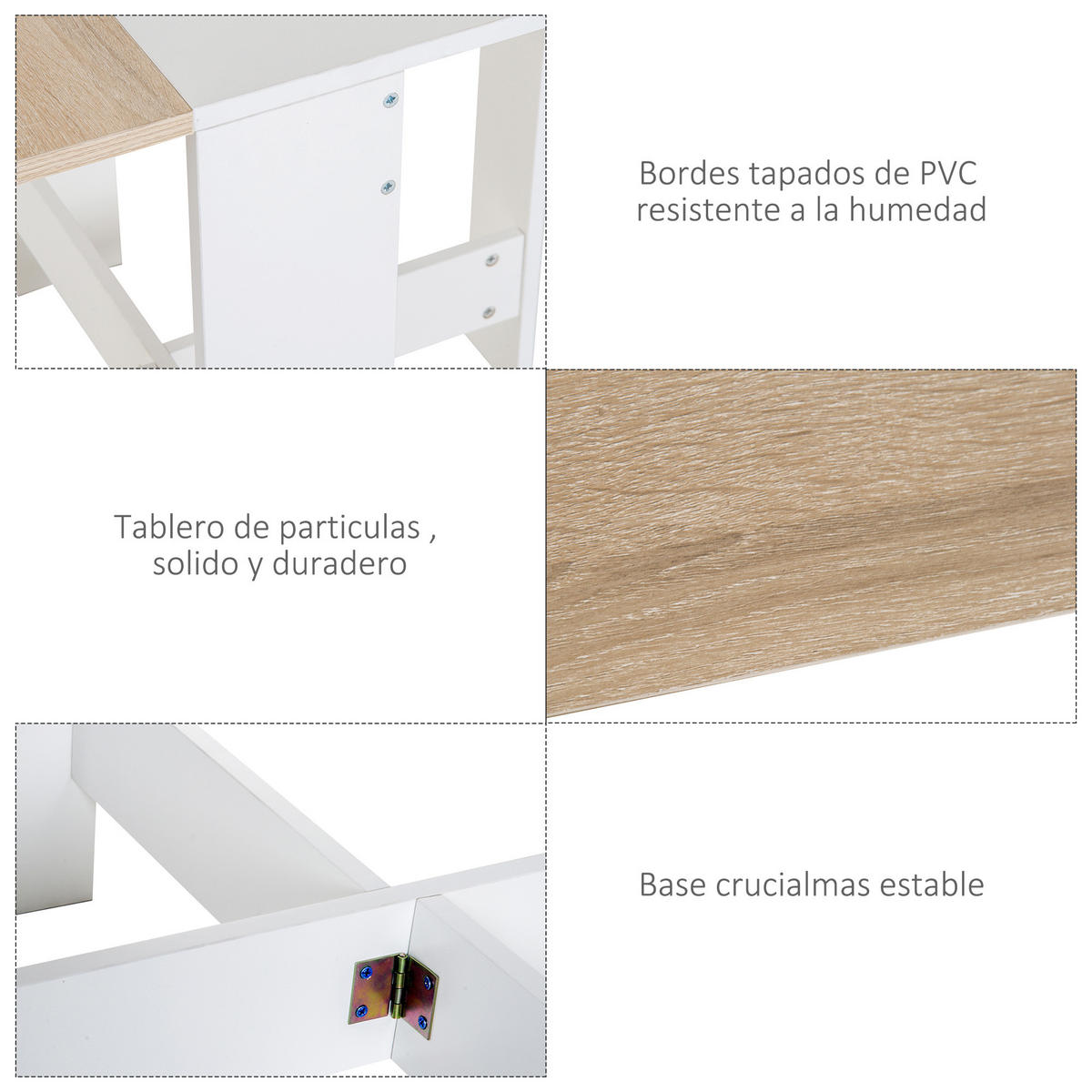 ESSTISCH Eiche und Weiß 1 Stück - Beige, Kunststoff (103/76/73.5cm) - GiPP