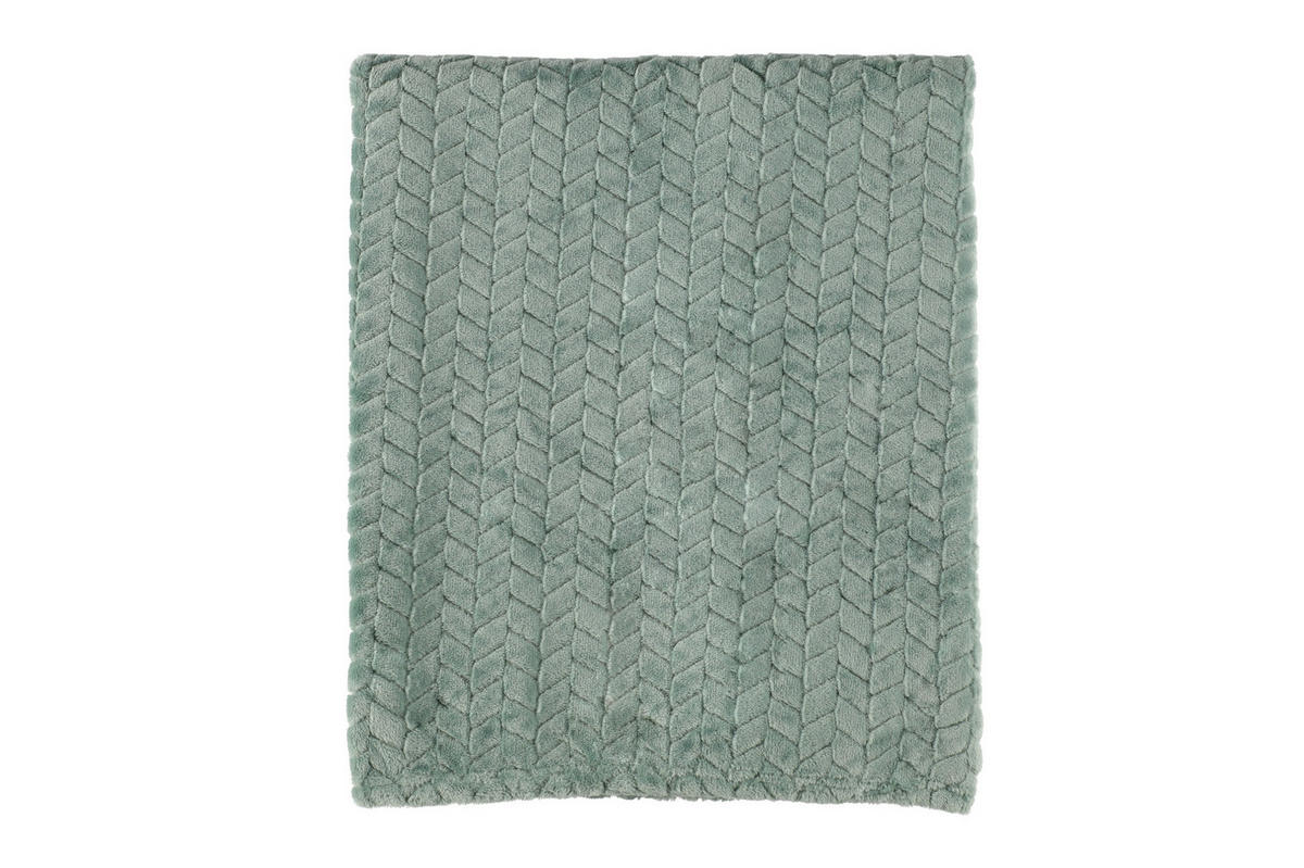 FLEECEDECKE Mila 125/150 cm - Grün, Textil (125/150cm)