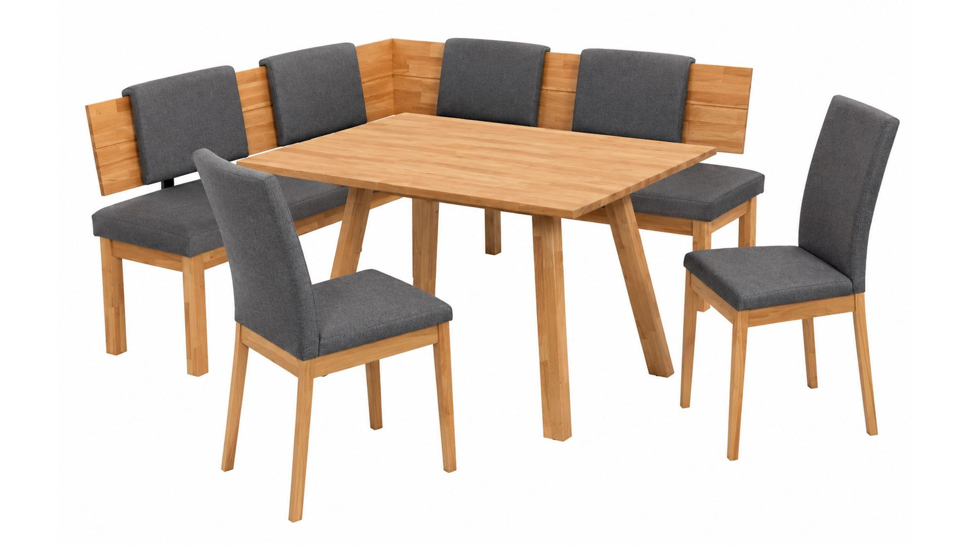 58aufmkessel Eckbankgruppe Kernbuche, Grau 155x85x194 cm
