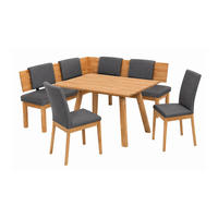 ECKBANKGRUPPE Modern Danny 2 für 7 Personen Massivholz Kernbuche/Grau - Kernbuche/Grau, Holz (155/85/194cm) - 58aufmkessel
