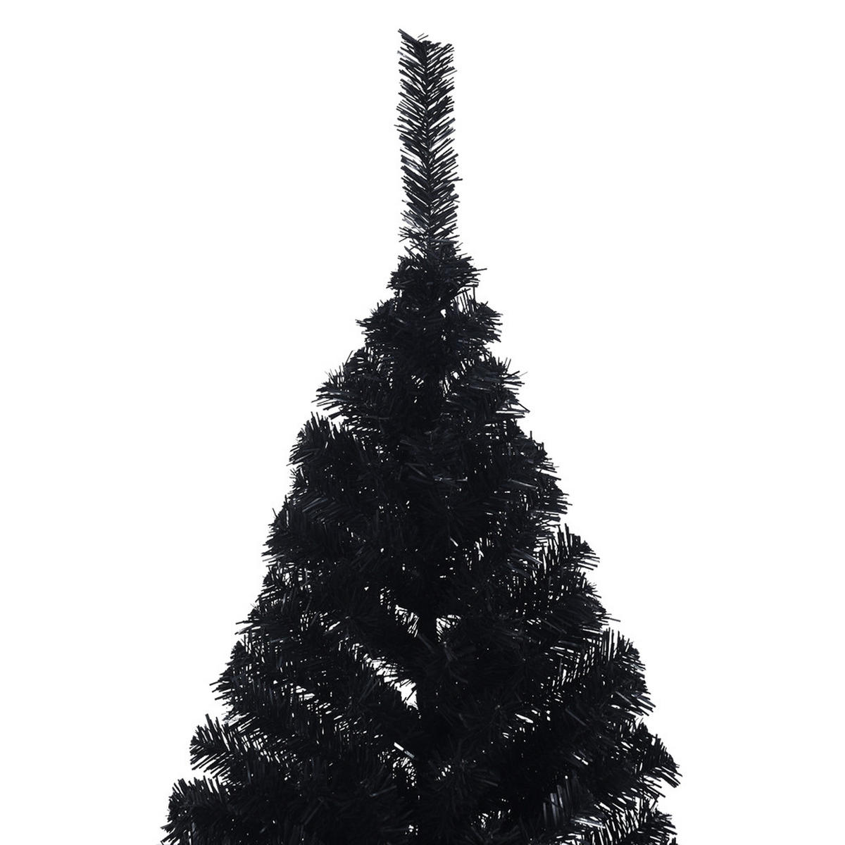 WEIHNACHTSBAUM Künstlicher Vorbeleuchteter Haltbar 115/115/180 cm Schwarz PVC - Schwarz, Kunststoff (180cm) - vidaXL