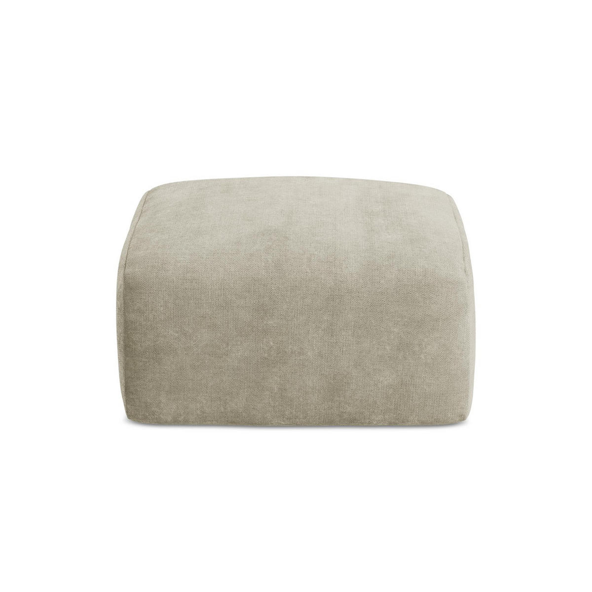 POUF Chenille Stoff Beige - Beige/Schwarz, Holzwerkstoff/Kunststoff (65/40/65cm) - LaMiaSofa