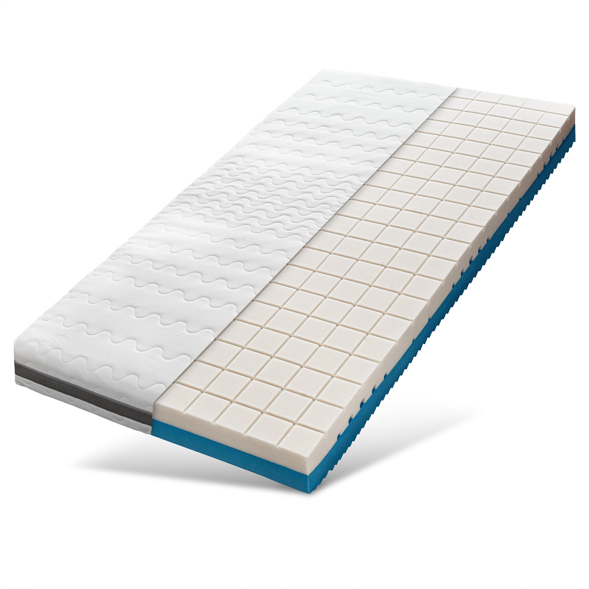 MATRATZE 90x200 cm H2+H3 Höhe 18cm - Öko Tex zertifizierte Matratze 90x200 mit waschbarem Bezug - Weiß, Textil (90/200cm) - Sleepneo