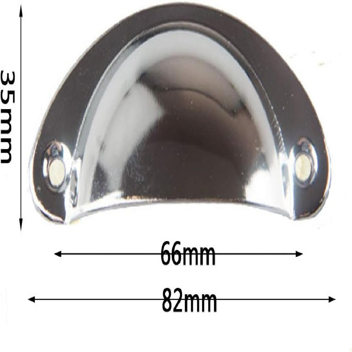 MÖBELGRIFF Schwarz 10er-Set 82 mm - Silberfarben, Metall (3.5/3.5/3.5cm)