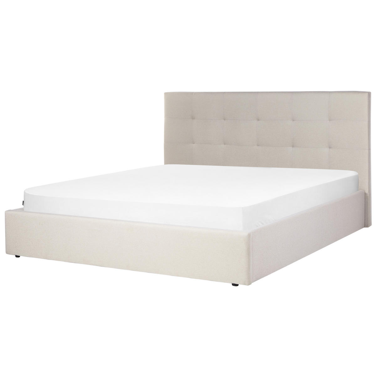 BETT mit Stauraum 180/200 cm Stoff Beige Lorient - Beige, Textil (180/200cm) - Beliani