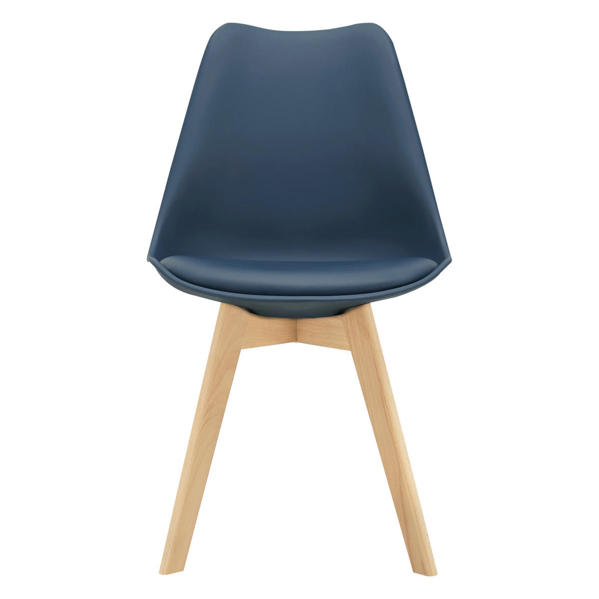 ESSZIMMERSTUHL-SET 6 TLG. Fläten - Blau, Leder (49/81/57cm) - [en.casa]