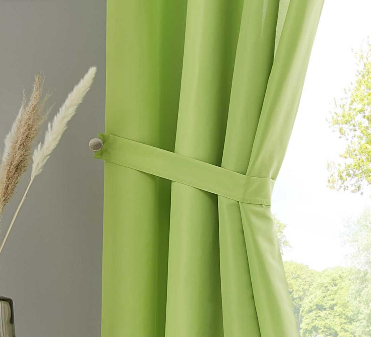 VORHANG BERLIN HxB 245x140cm Apfelgrün - Hellgrün, Textil (140/245cm) - Gardinenbox