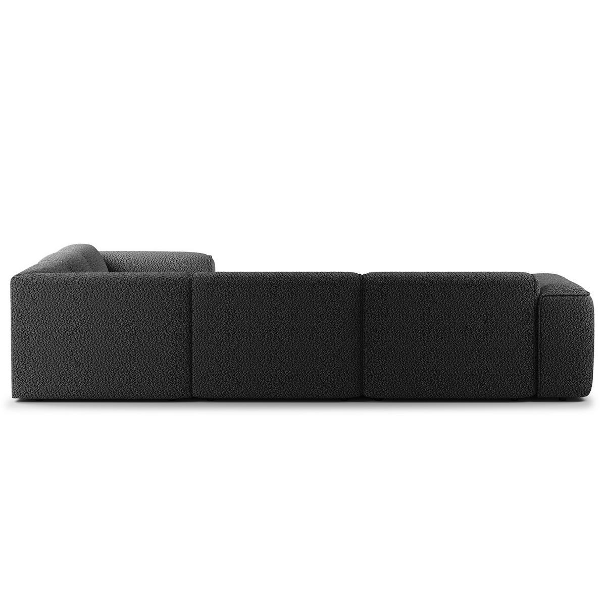 ECKSOFA mit Rundecke - Anthrazit/Schwarz, Kunststoff/Textil (325/260cm) - home24