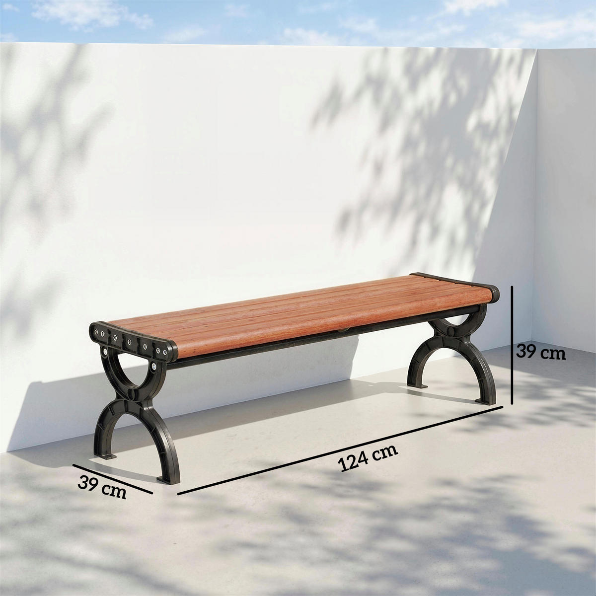 GARTENBANK DE-17790 Holzoptik - Braun, Metall (124/39/39cm) - ComfortXL