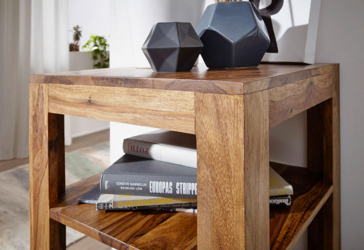 BÜCHERREGAL Massivholz Handgefertigt Pflegeleicht, Braun 44x44x80 cm - Braun, Holz (44/80/44cm) - KADIMA DESIGN