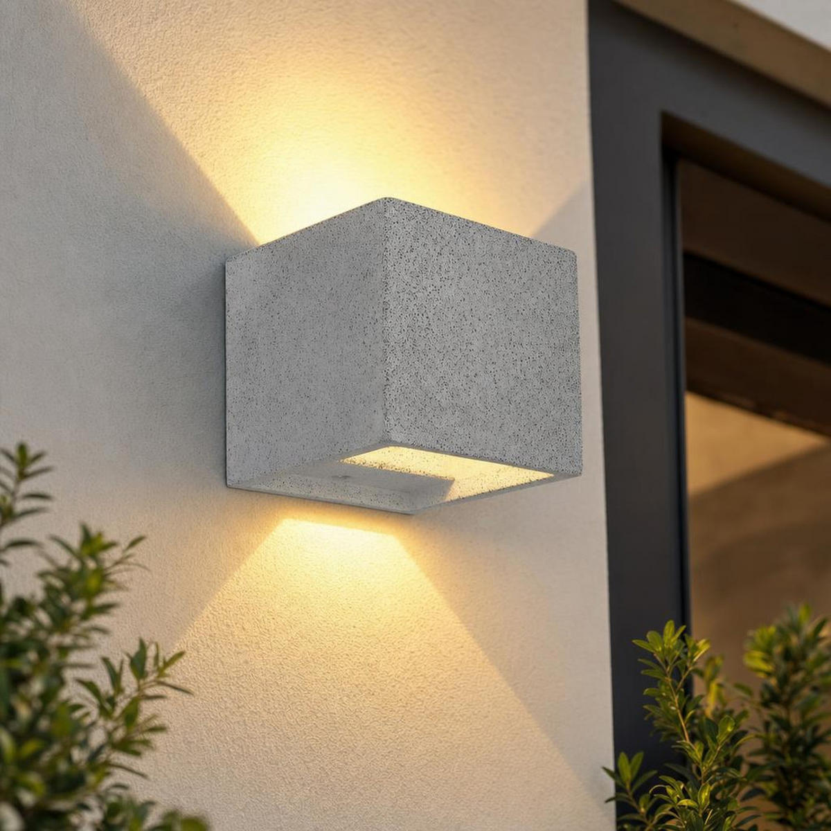 AUSSEN-WANDLEUCHTE FERGUSON Aluminium, Weiß matt, Up & Down - Weiß, Metall (12/11.5/12cm) - Globo Lighting