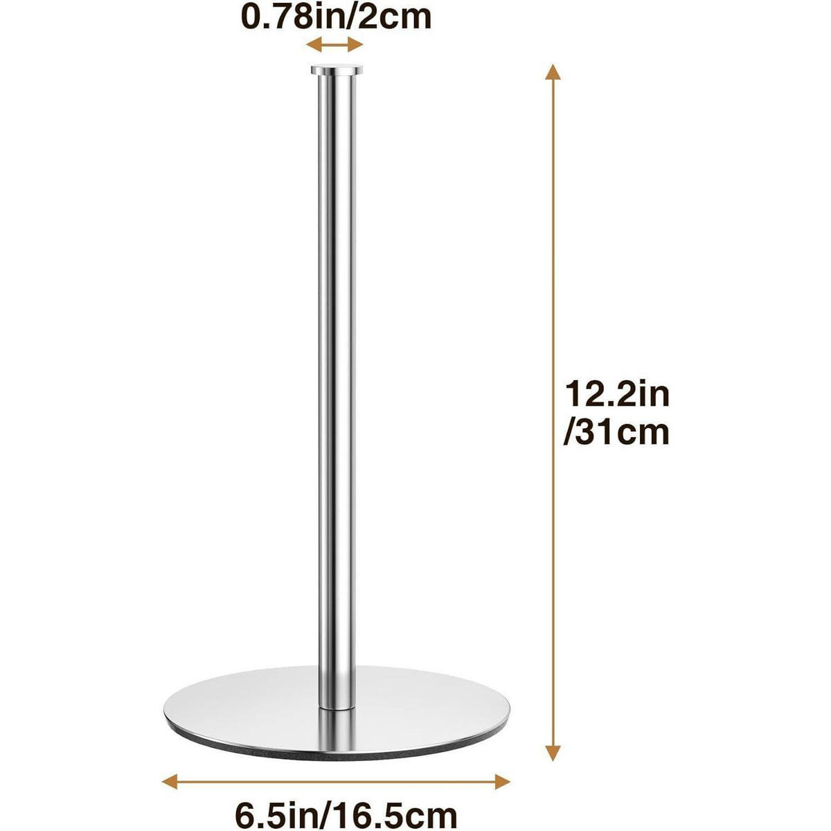 KÜCHENROLLENHALTER Silber Stehend - Silberfarben, Metall (22/7.6/32cm)