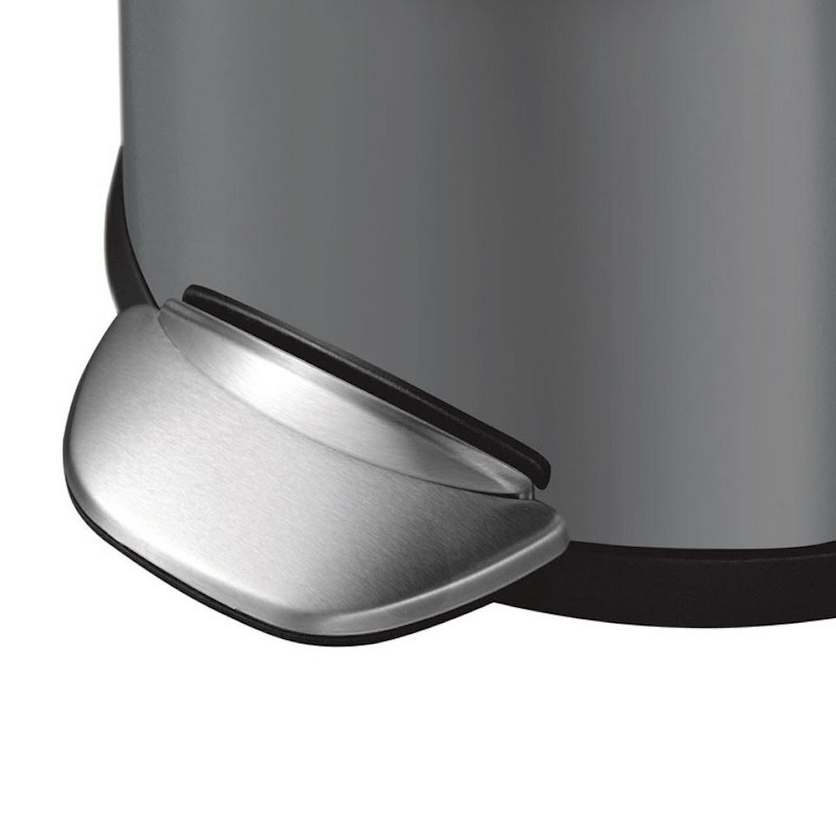 MÜLLEIMER Retro Mit Markanten Griffen und Kugelkappe 12 Liter 41,2 x 25 cm Kunststoff Inneneimer Grau - Grau, Metall (28.3/41.2/31.9cm) - PROREGAL