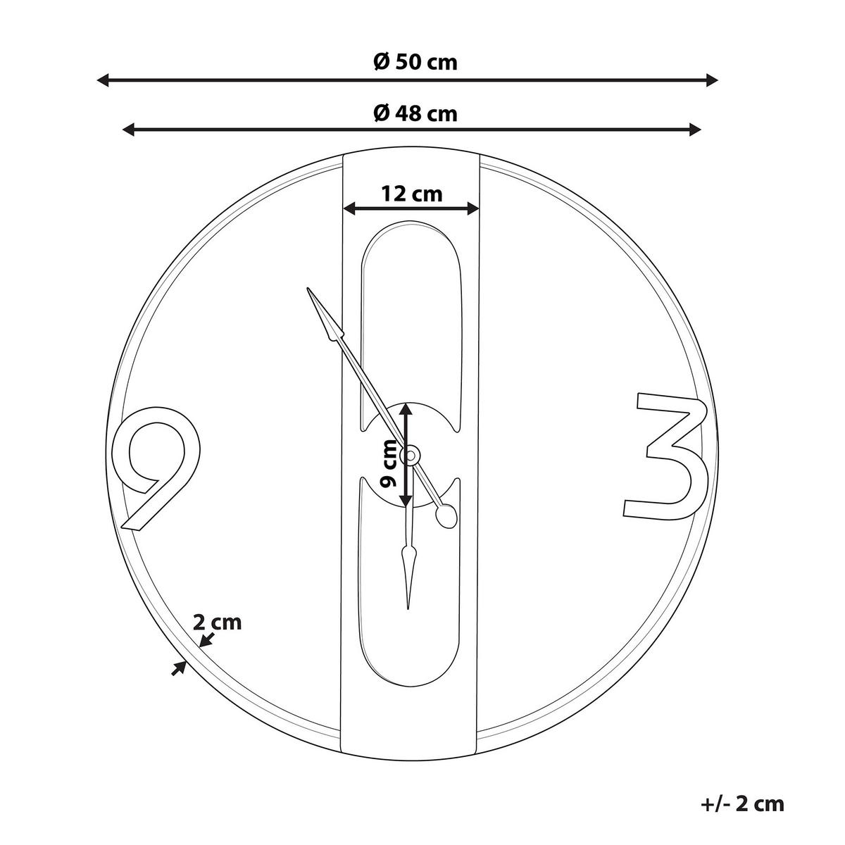 WANDUHR heller holzfarbton Mulhouse - Hellbraun, Holzwerkstoff (50/50/2cm) - Beliani