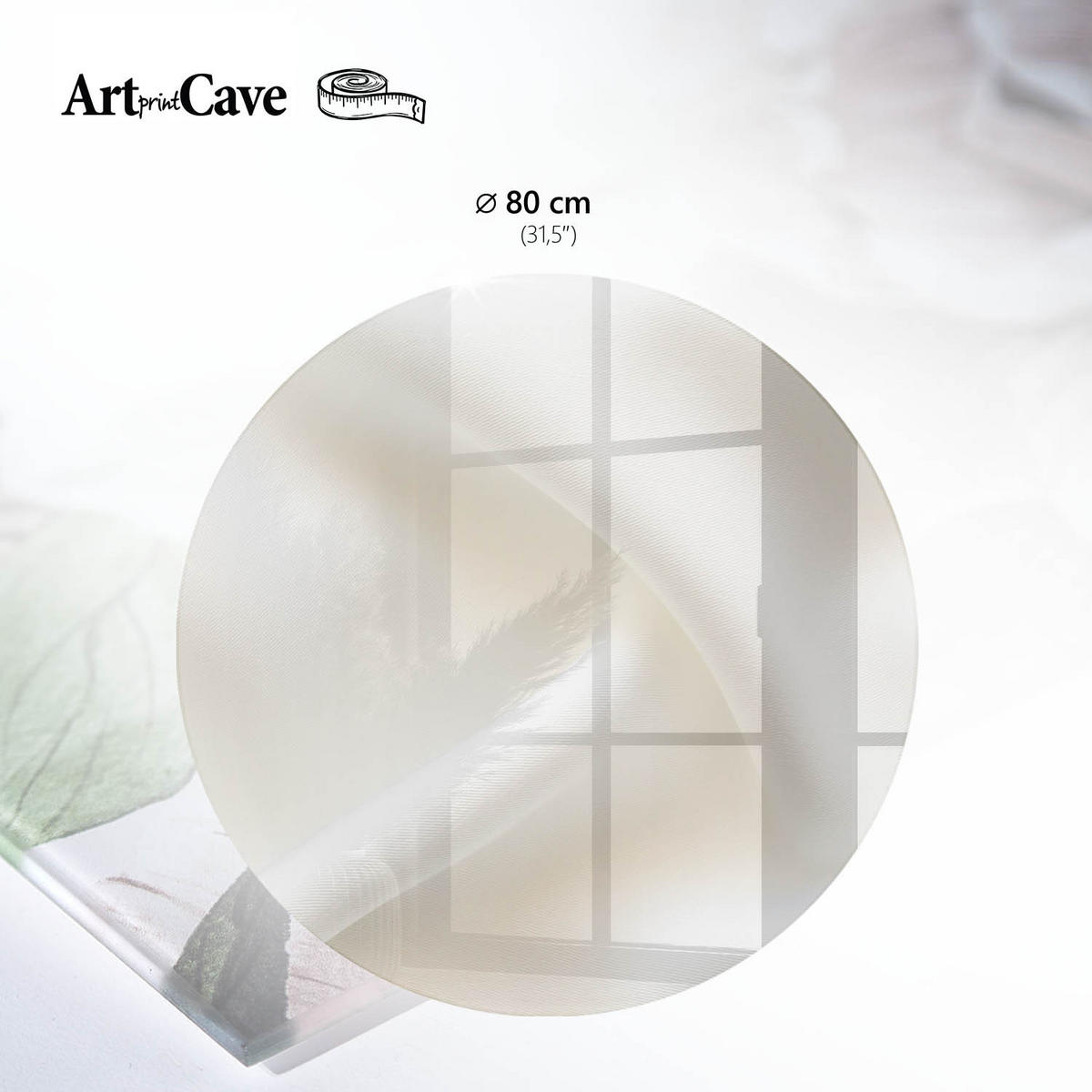 GLASPLATTE fi80 cm – Erstelltes Material - Beige, Glas (0.4/80/80cm) - ArtPrintCave