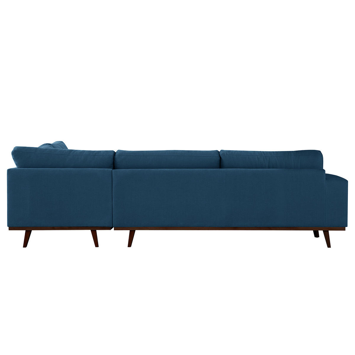 ECKSOFA mit Ottomane - Blau/Buchefarben, Buchenholz/Textil (287/219cm) - home24
