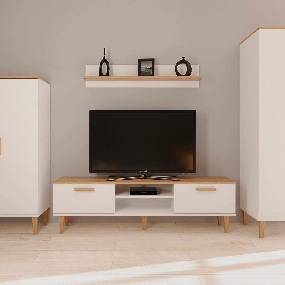 TV STOLÍK Denver Biela - biela, kompozitné drevo (160/47/35cm) - Petits-meubles