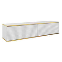 TV-HÄNGEBOARD Mucalma Weiß mit geriffelten Fronten 135 cm - Weiß, Holzwerkstoff (135/30/32cm) - Selsey