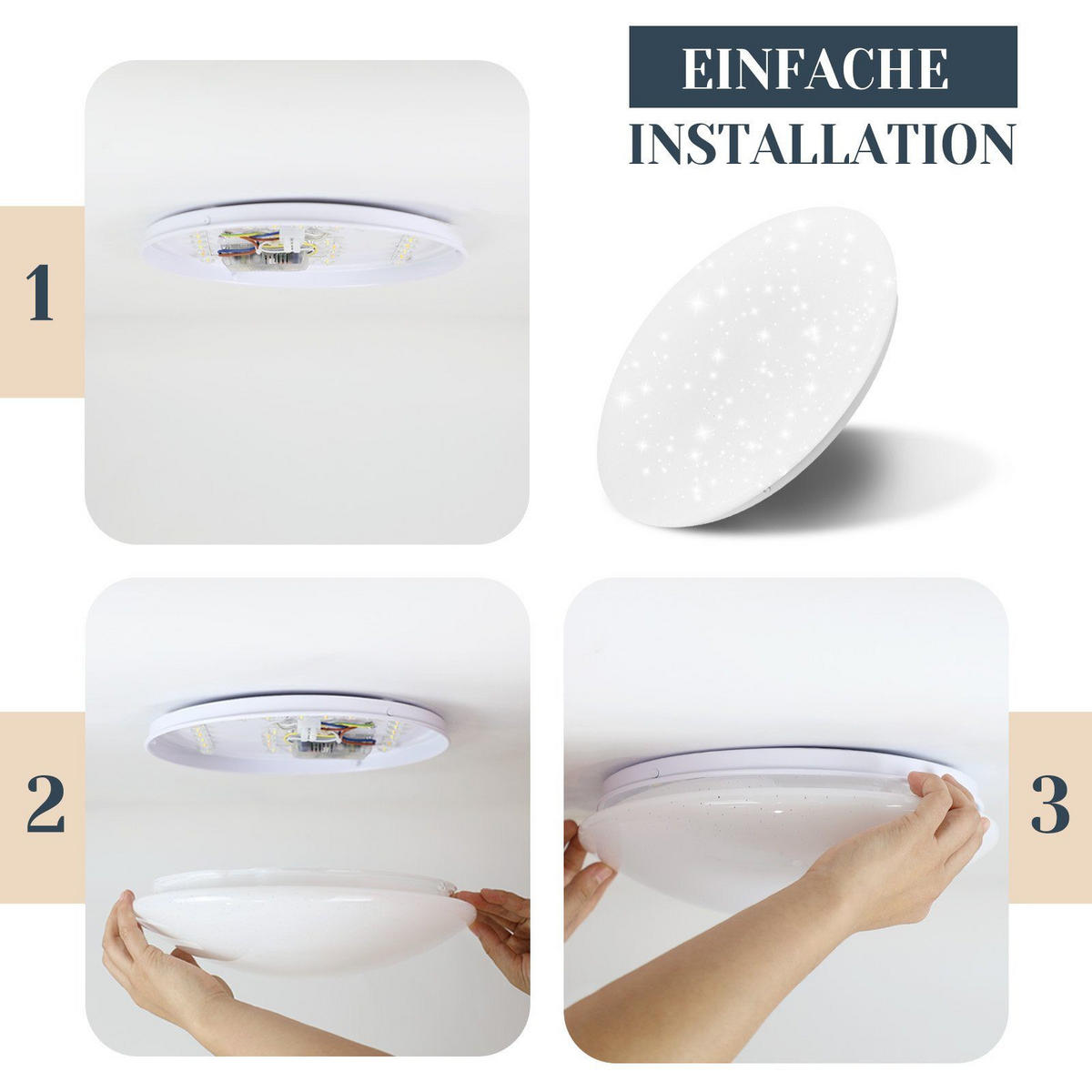 LED-DECKENLEUCHTE Iris 25.2/25.2/6.2 cm - Weiß, Kunststoff (25.2/25.2/6.2cm) - Nettlife