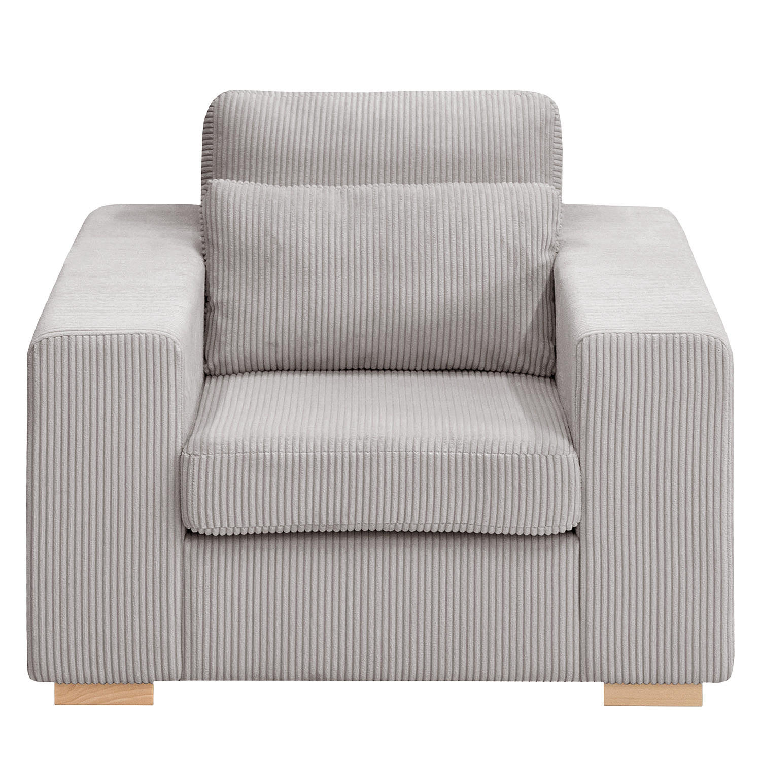 SESSEL - Buchefarben/Hellgrau, Holz (104/85/104cm) - home24