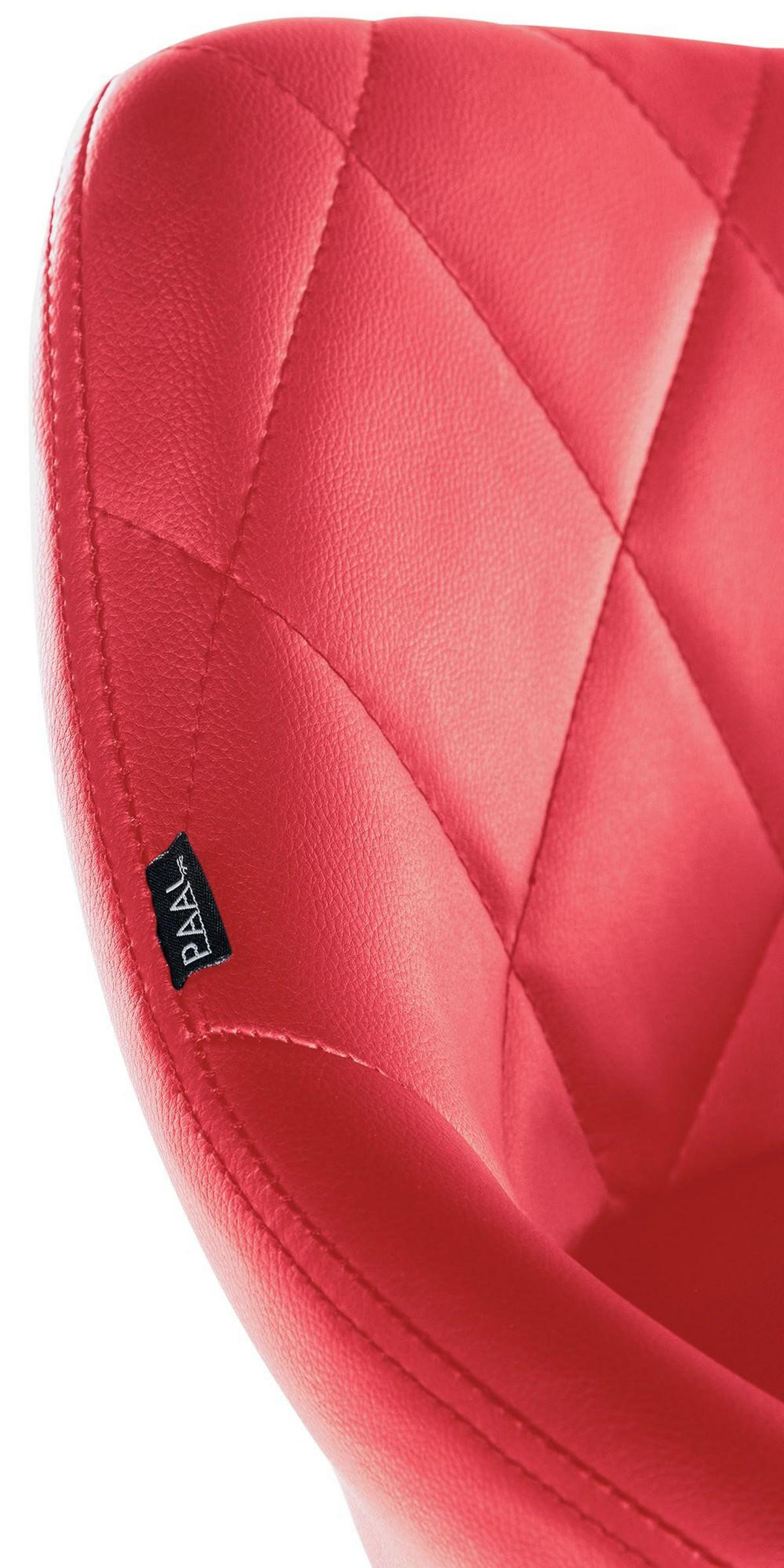 HOCKER Lederlook rot - Chromfarben/Rot, Textil/Metall (47/71/49cm) - CLP