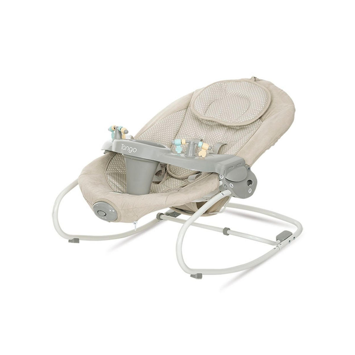 BABYWIPPE Tango 2 in 1 braun MP3-Funktion, Fernbedienung, Mobile, 5-Punkt-Gurt, Vibration - Braun, Metall - Lorelli