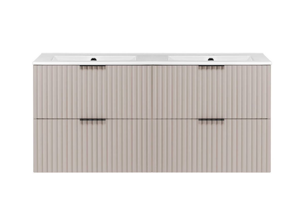 WASCHBECKUNTERSCHRANK FLOW + Waschbecken Eiche Craft 120/57/46 cm - Eichefarben, Holzwerkstoff (120/57/46cm) - Rodan