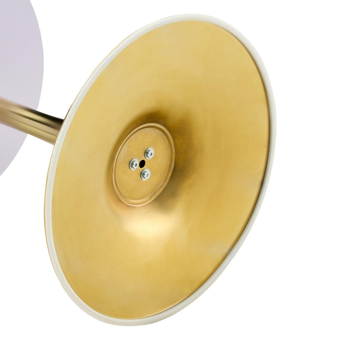 BEISTELLTISCH 60/60/72 cm goldfarben/walnuss aus MDF und Metall mit runder Tischplatte - Goldfarben, Holzwerkstoff (60/60/72cm) - OKWISH