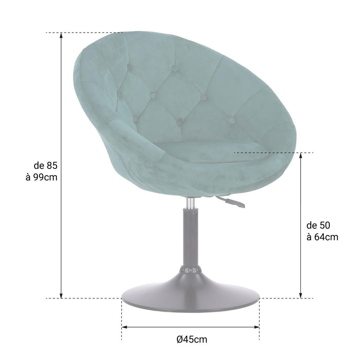 BARHOCKER Edgar Grau - Grau, Textil (76/99/67cm) - Happy Garden