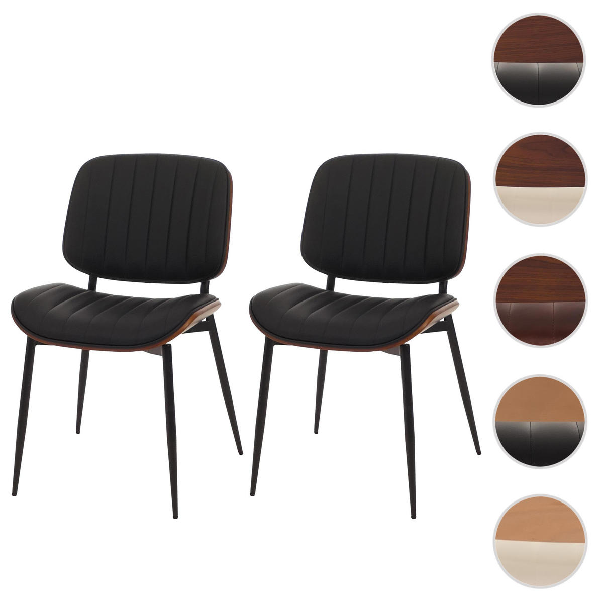 ESSZIMMERSTUHL Walnuss Dekor, Schwarz - Walnussfarben/Schwarz, Textil (49/83/52cm) - Jamb