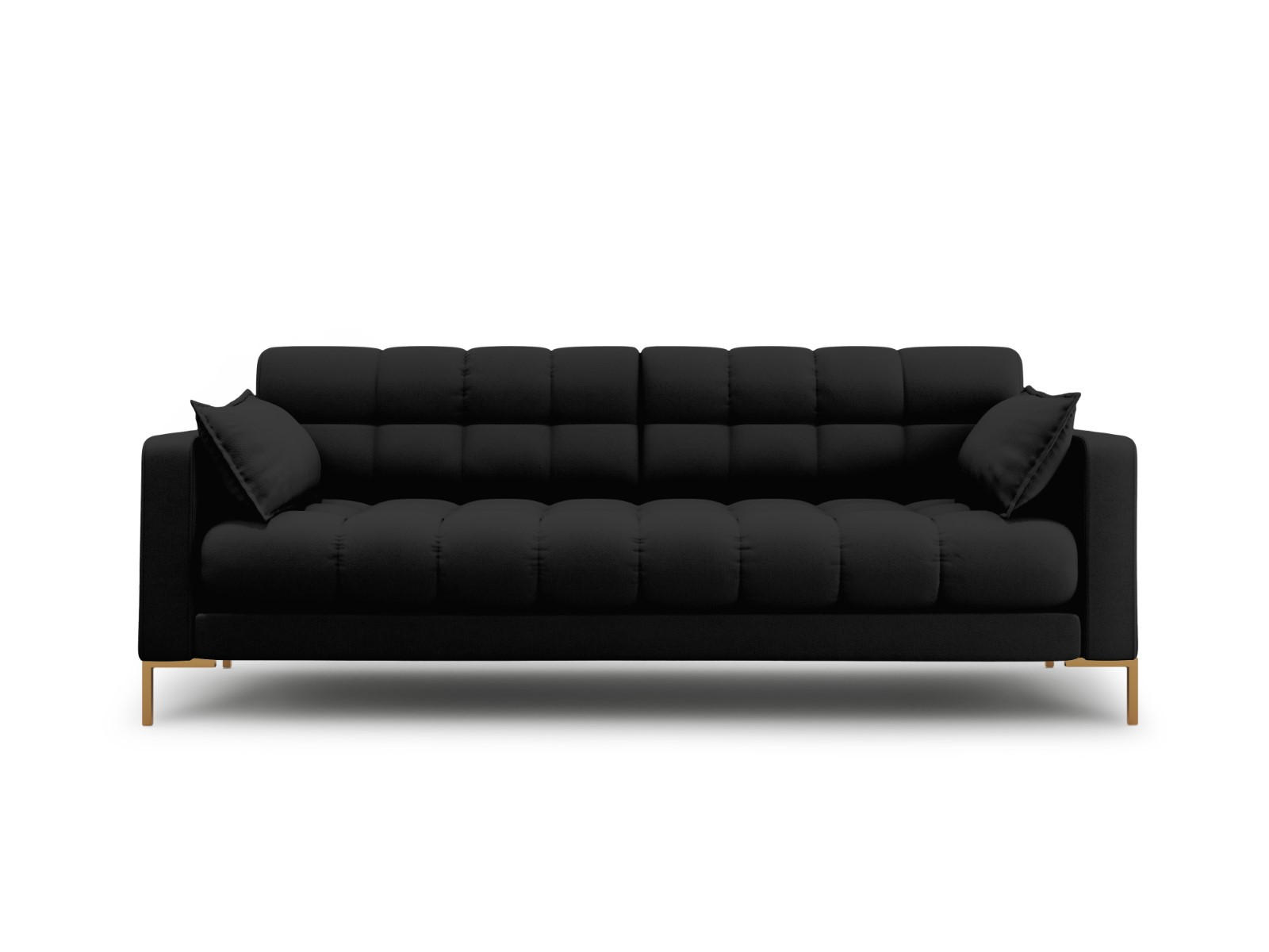 SOFA Mamaia aus strukturiertem Stoff schwarz 3 Sitzplätze - Schwarz, Textil (92/75/177cm) - Micadoni