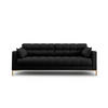 SOFA Mamaia aus strukturiertem Stoff schwarz 3 Sitzplätze - Schwarz, Textil (92/75/177cm) - Micadoni