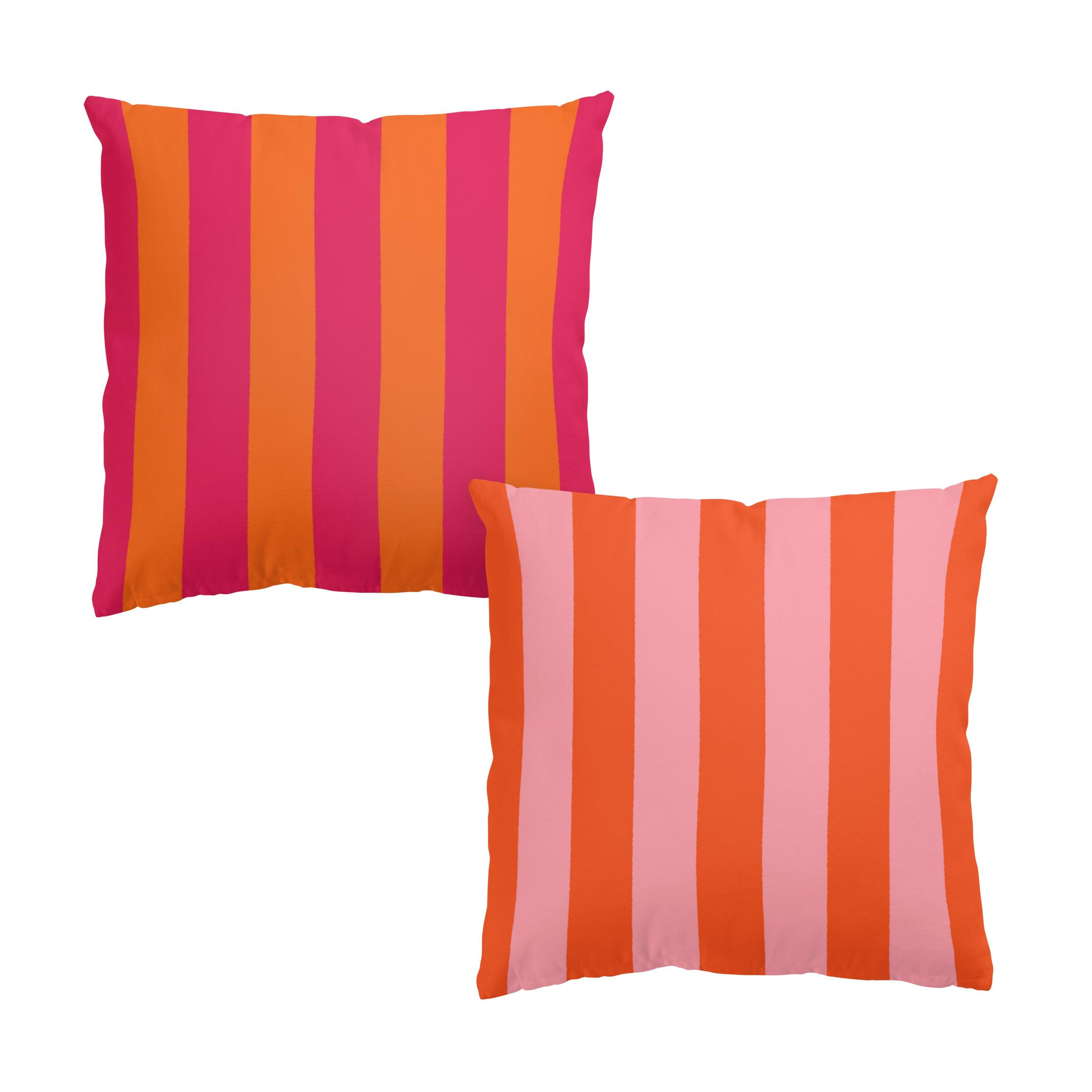 DEKOKISSEN 2er-Set PopArt Sommer Streifen Duo III 40/40 cm - Orange, Textil (40/40cm) - Bilderwelten