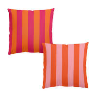 DEKOKISSEN 2er-Set PopArt Sommer Streifen Duo III 40/40 cm - Orange, Textil (40/40cm) - Bilderwelten