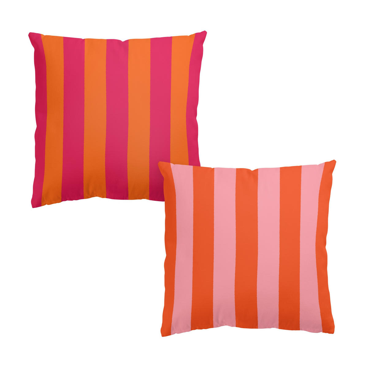 DEKOKISSEN 2er-Set PopArt Sommer Streifen Duo III 40/40 cm - Orange, Textil (40/40cm) - Bilderwelten