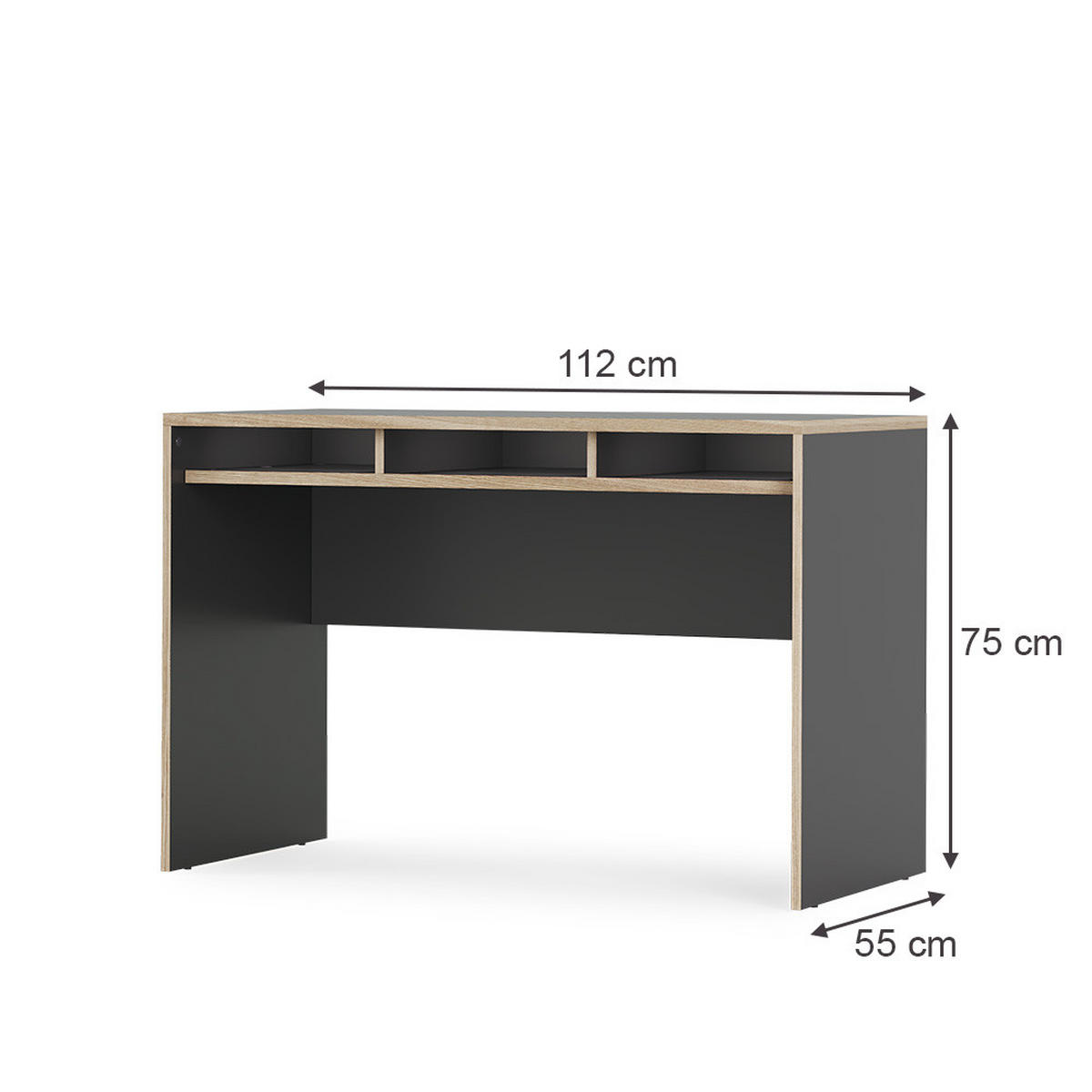 PSACÍ STŮL Tetrix Antracit - antracitová/béžová, kompozitní dřevo (55/112/75cm) - Vicco