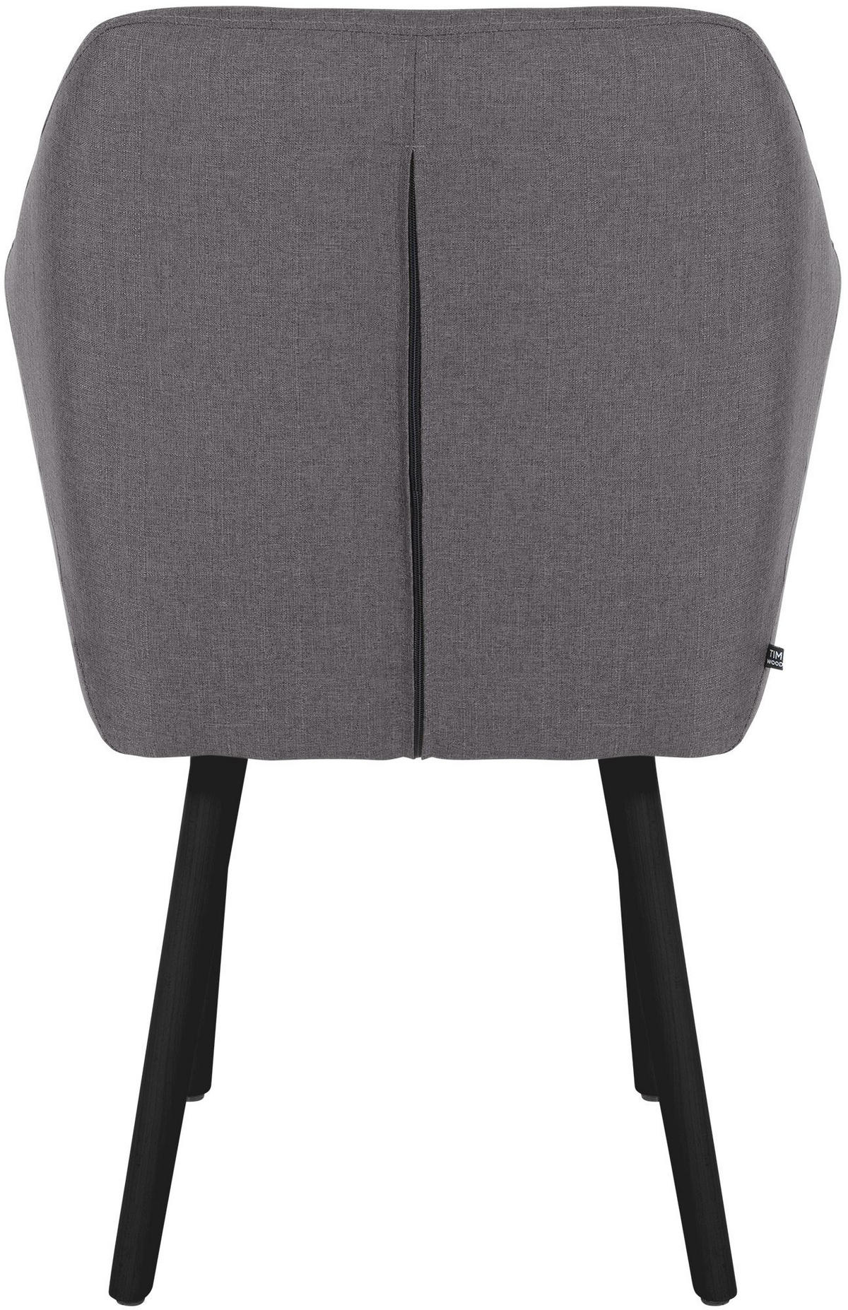 ARMLEHNENSTUHL Stoff dunkelgrau - Dunkelgrau/Schwarz, Holz/Textil (61/88/57.5cm) - CLP