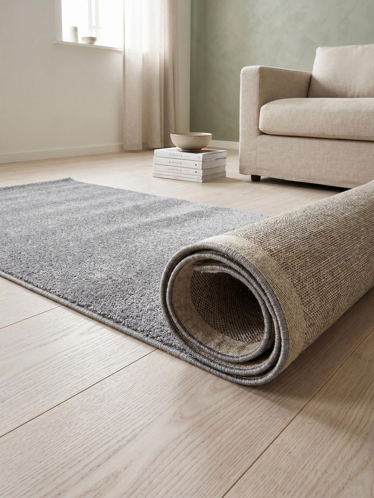 TEPPICH Kurzflor MAIN in Hellgrau, einfarbig, 60 x 100 cm - Grau, Textil (60/100cm) - KADIMA DESIGN