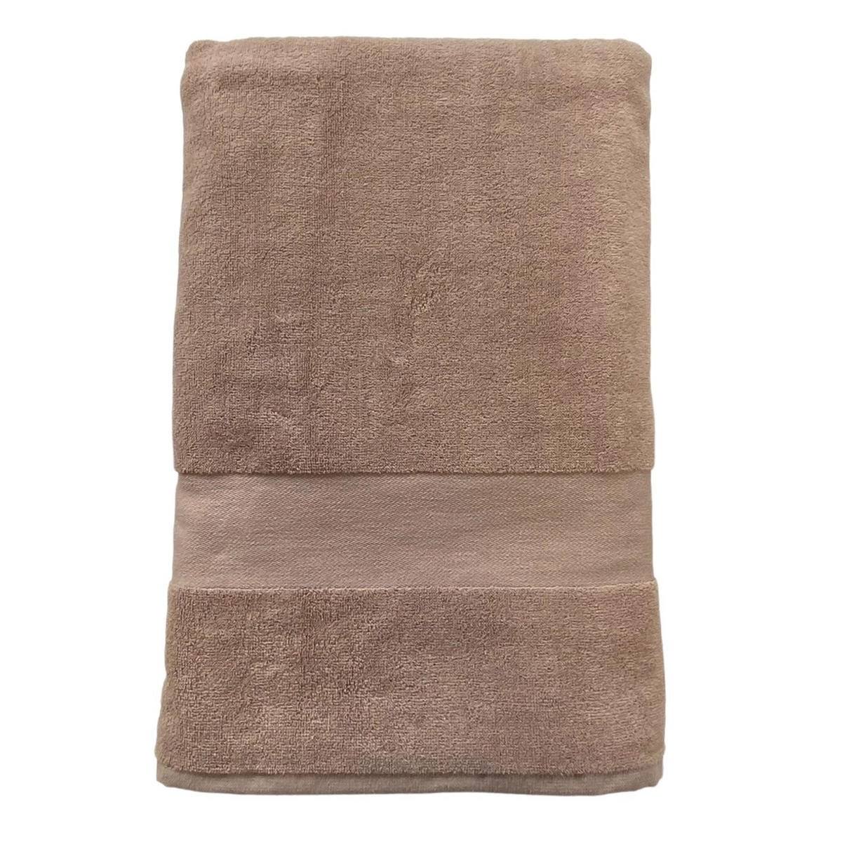 BADETUCH Velours uni Classy Taupe 90x180 500g/m² - Beige, Textil (90/180cm) - LE COMPTOIR DE LA PLAGE