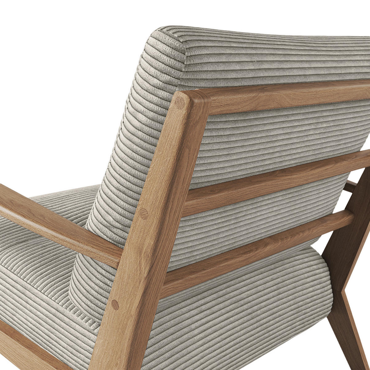 SESSEL - Eichefarben/Graubraun, Eichenholz/Textil (83/80/75cm) - home24