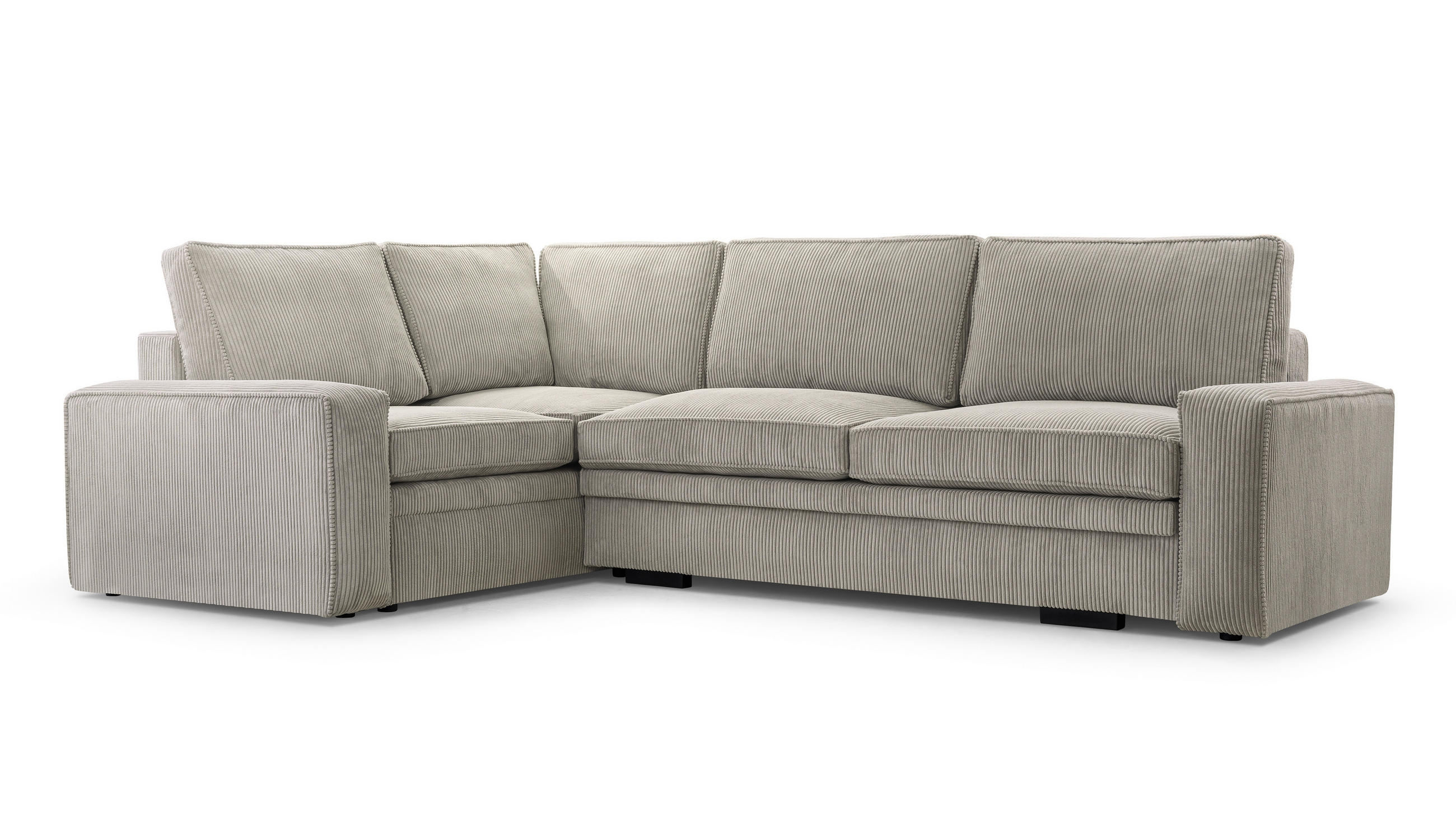 ECKSOFA L Form Treville Hellgrau 296/196/94 cm – Links, mit Bettkasten und Schlaffunktion - Hellgrau/Schwarz, Kunststoff/Textil (196/296cm) - AX Living