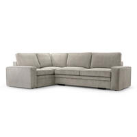 ECKSOFA L Form Treville Hellgrau 296/196/94 cm – Links, mit Bettkasten und Schlaffunktion - Hellgrau/Schwarz, Kunststoff/Textil (196/296cm) - AX Living