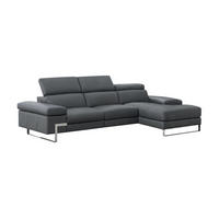 ECKSOFA Lete Echtleder Anthrazit - Anthrazit, Leder/Metall (160/232cm)