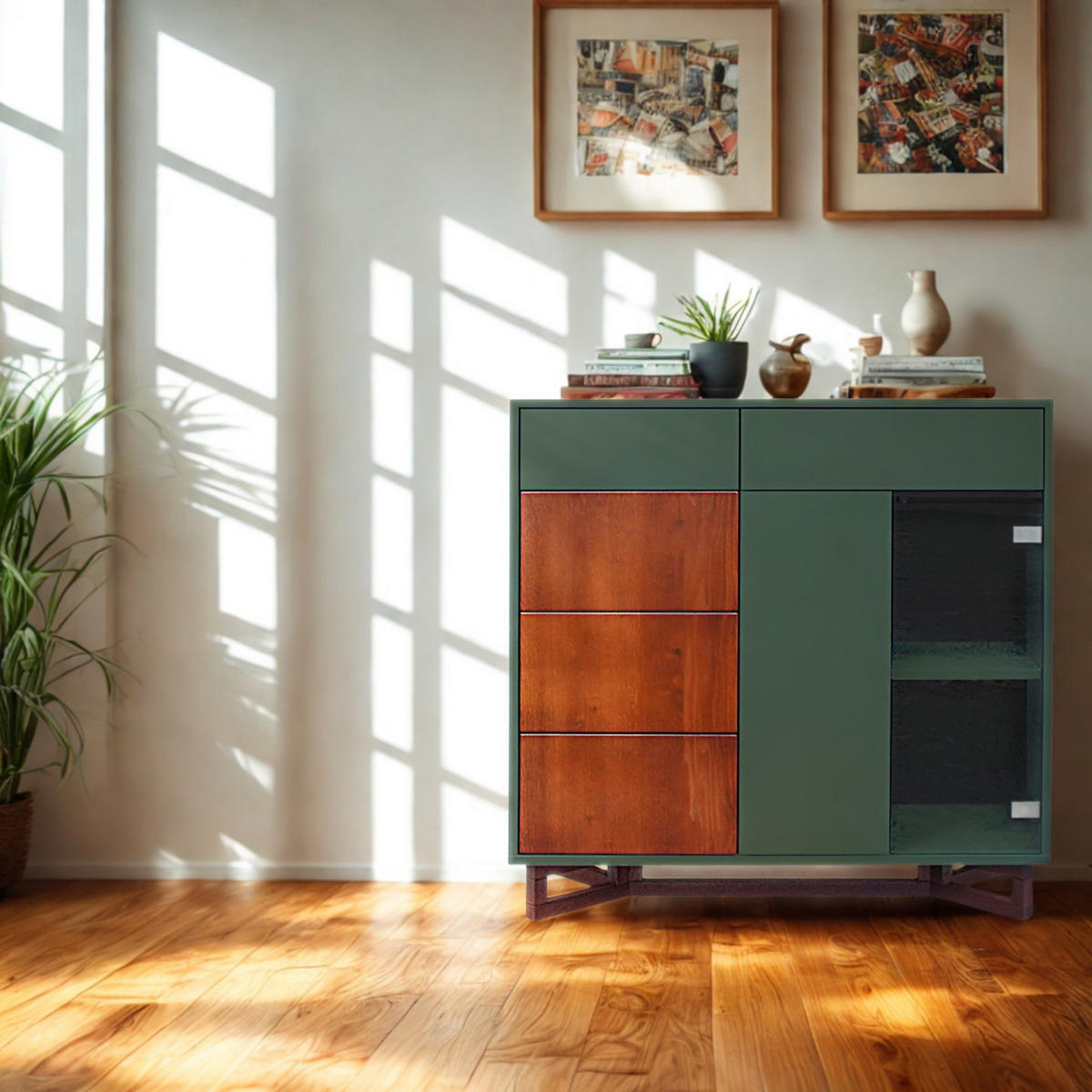 HOLZKOMMODE mit Schubladen und laminierter Platte NORD - Eichefarben, Holz (120/95/45cm) - Rawood Furniture