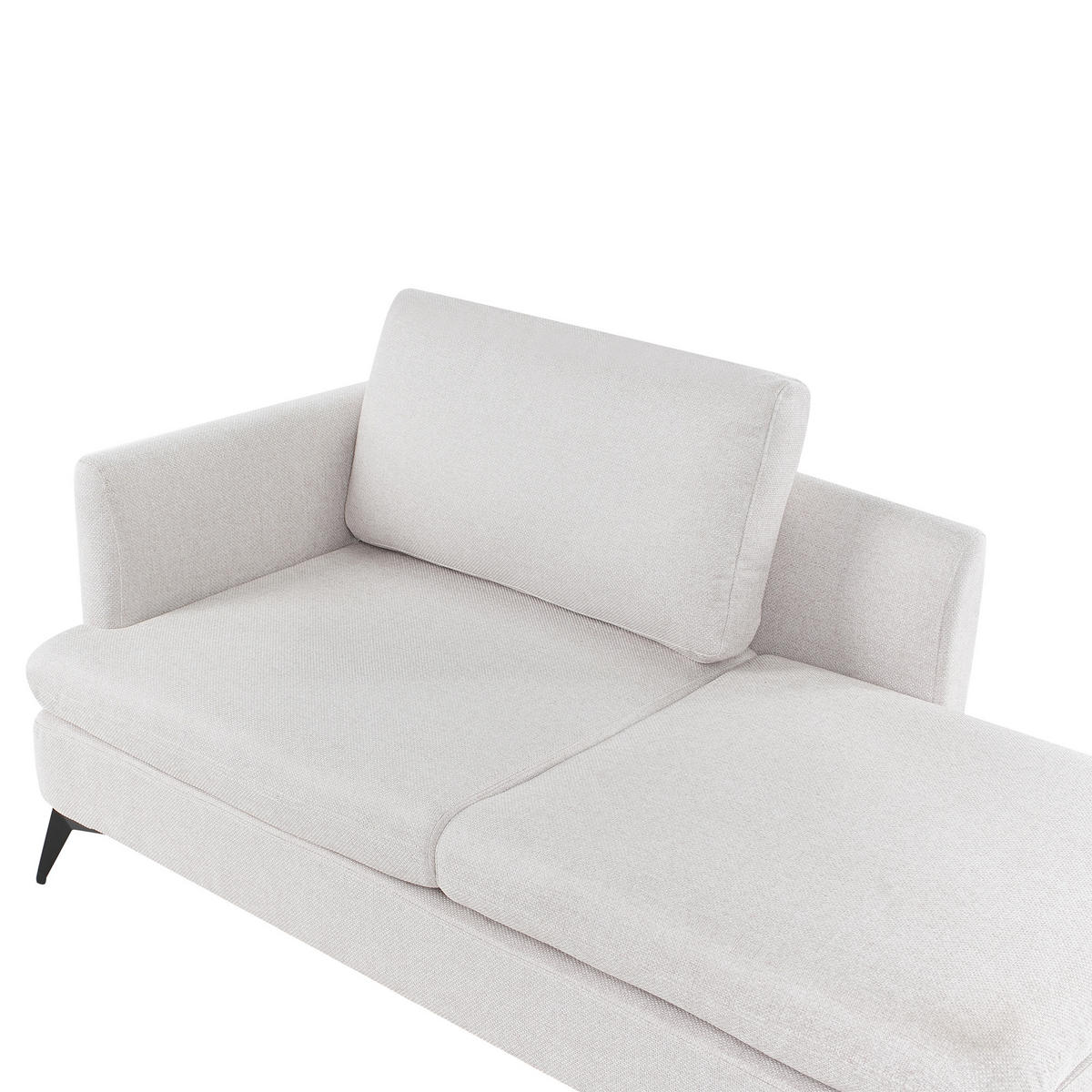 ČALOUNĚNÉ LEHÁTKO CHAISE LONGUE LEVOSTRANNÉ Látka Světle béžové Sievoz - černá/béžová, textil (155/84/85cm) - Beliani