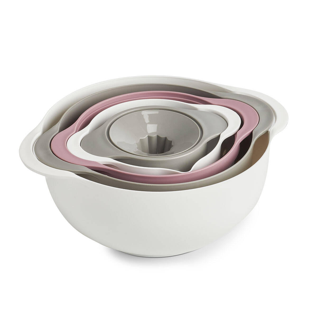 SCHÜSSELN UND SIEBE 5er-Set - Weiß, Kunststoff (26cm)