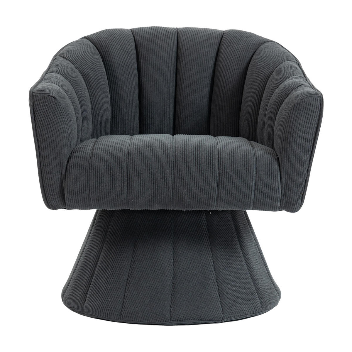 DREHSTUHL Drehsessel Loungesessel mit Polsterung,360°,Cord,Grau - Grau, Textil (70/72/66cm) - LVHOM
