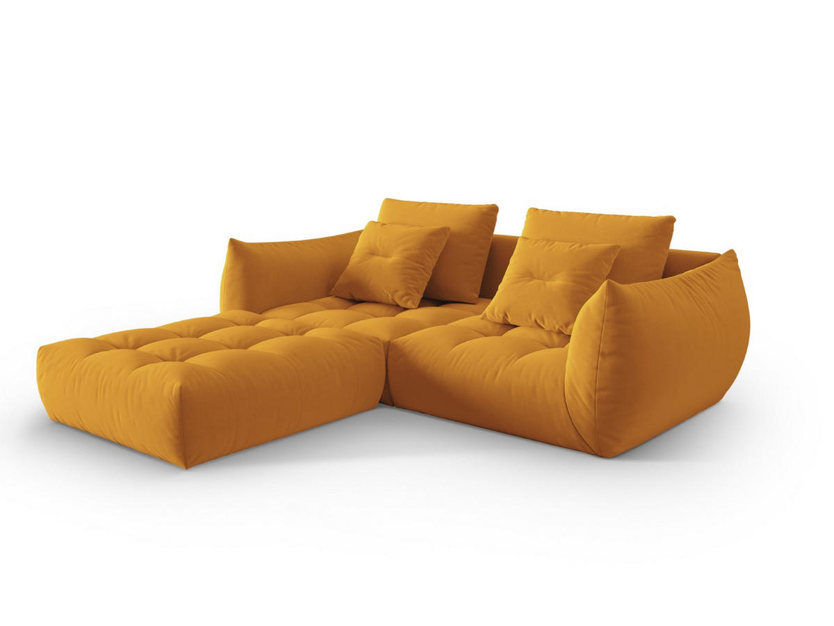SOFA modular Bloom aus Samt gelb 3 Sitzplätze - Gelb, Textil (216/232cm) - Micadoni