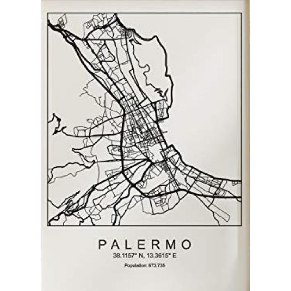 POSTER Palermo Nordischen Stil A3 Rahmenlos - Klar, Papier (29.7/5/42cm) - Nacnic