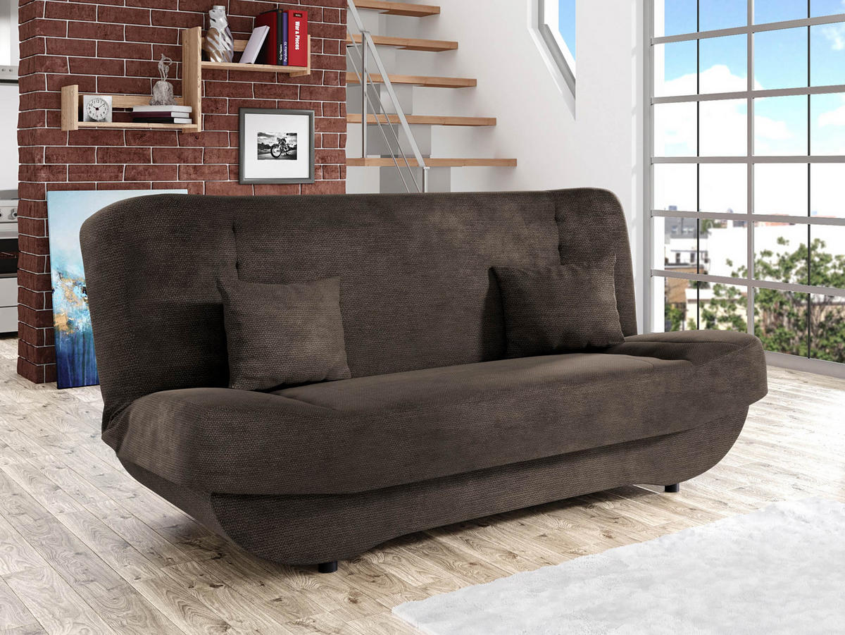 SCHLAFSOFA Pinto - Dunkelbraun/Schwarz, Holzwerkstoff/Kunststoff (190/94/90cm) - MIRJAN24